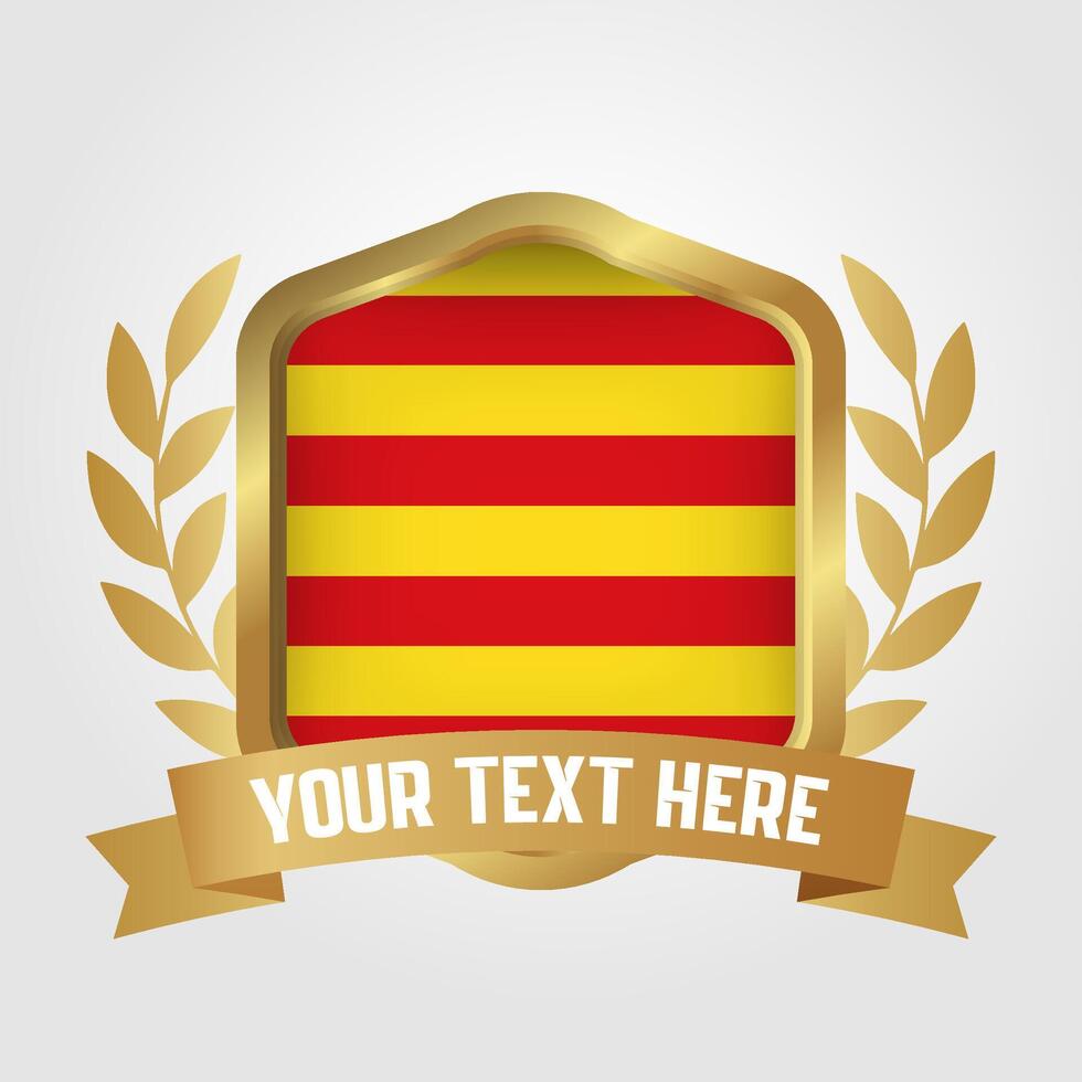 Golden Luxury Catalonia Badge Design vector