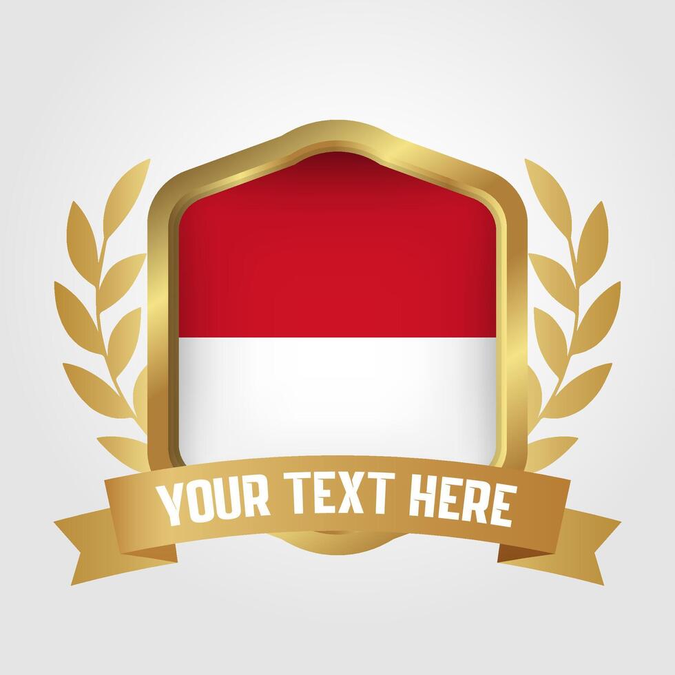 Golden Luxury Monaco Badge Design vector
