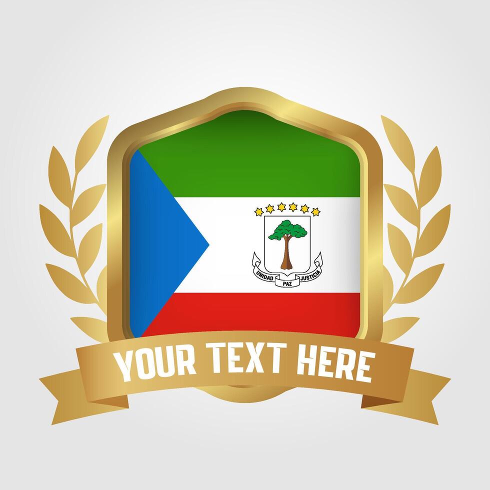Golden Luxury Equatorial Guinea Badge Design vector