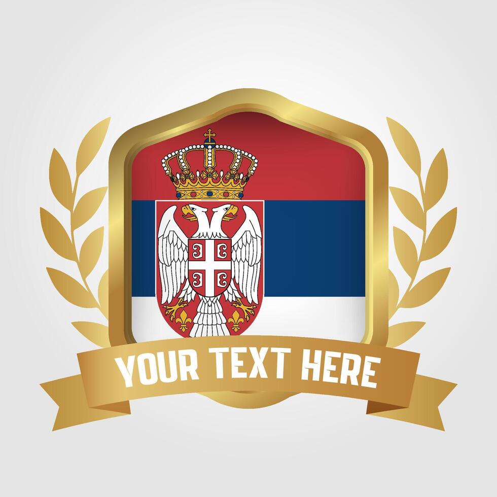 Golden Luxury Serbia Badge Design vector