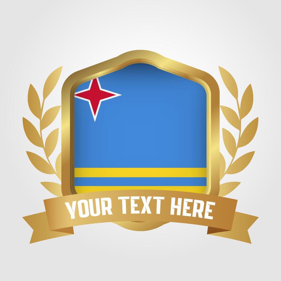 Golden Luxury Aruba Badge Design vector