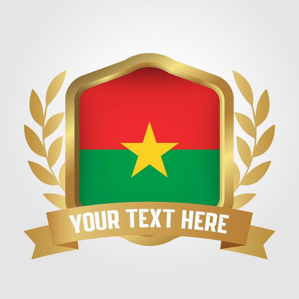 Golden Luxury Burkina Faso Badge Design vector
