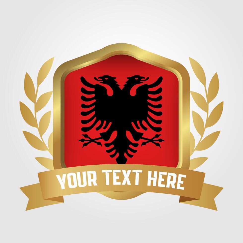 Golden Luxury Albania Badge Design vector