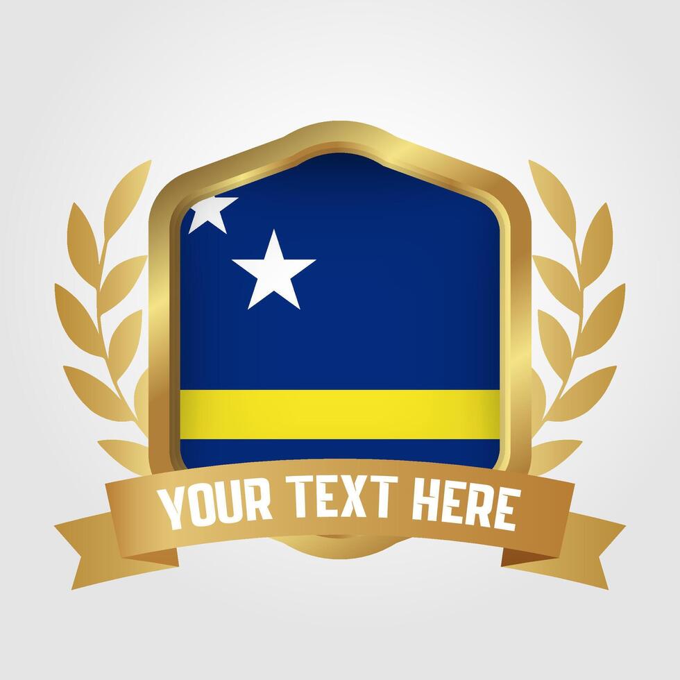 Golden Luxury Curacao Badge Design vector