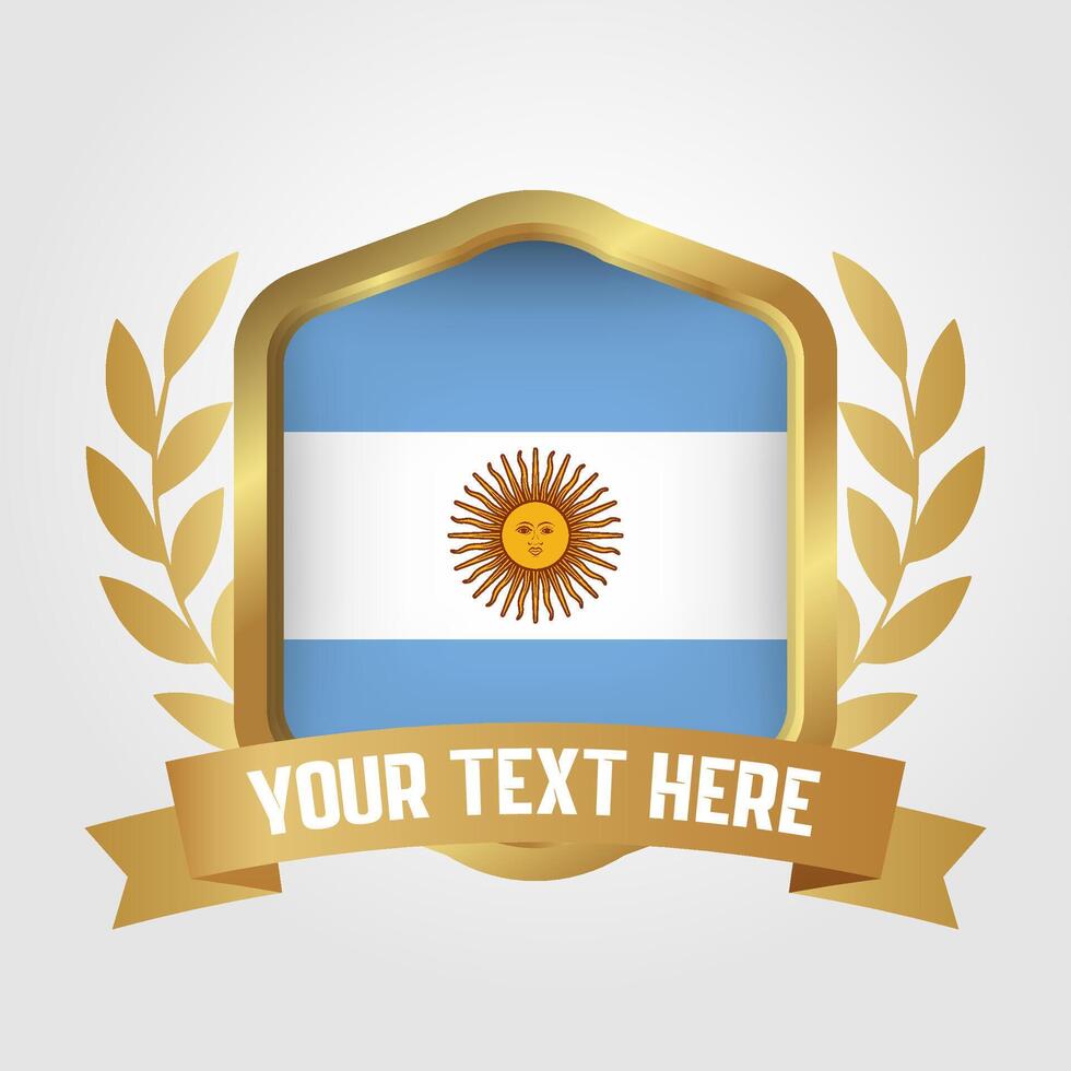 Golden Luxury Argentina Badge Design vector