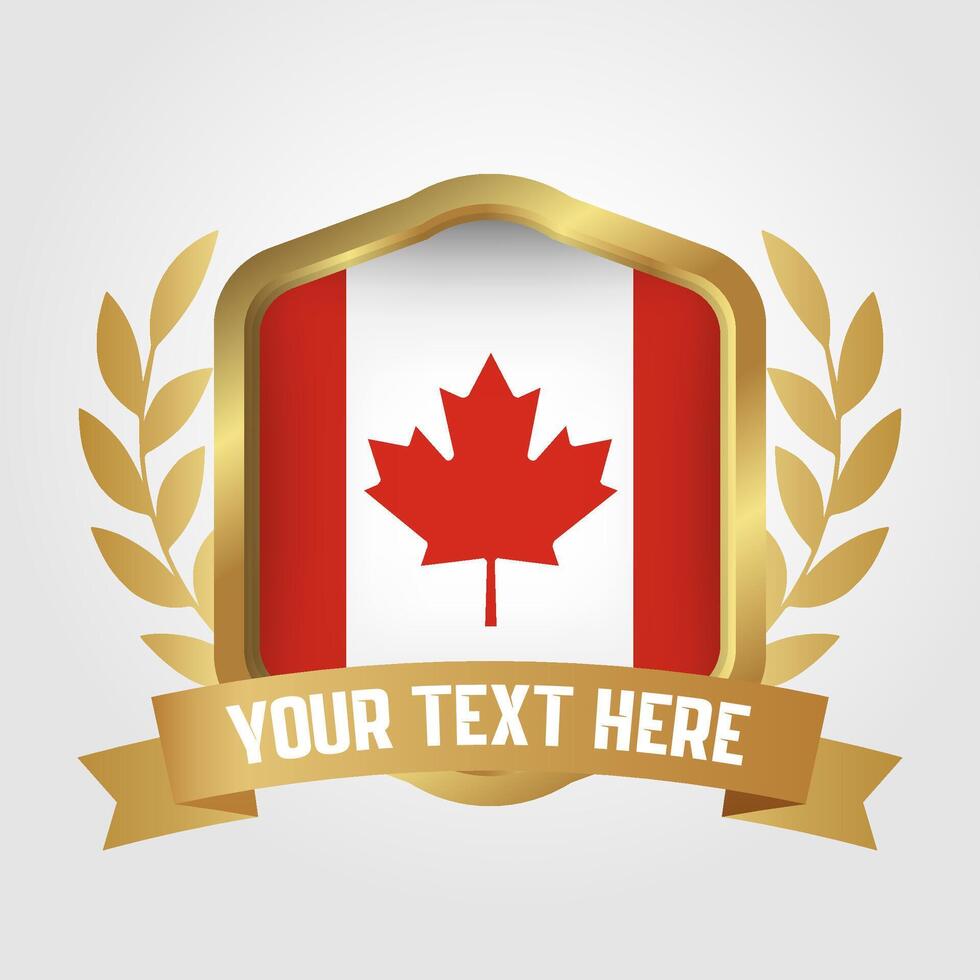 Golden Luxury Canada Badge Design vector