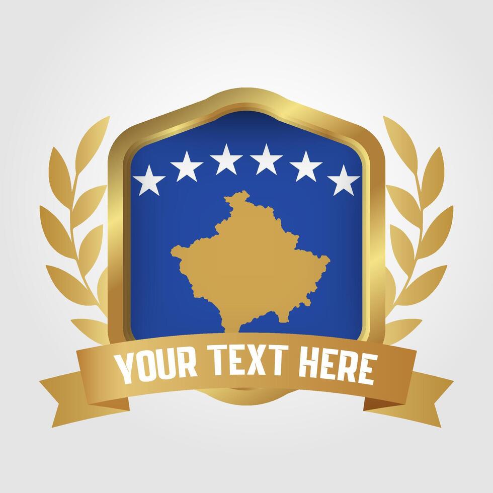 Golden Luxury Kosovo Badge Design vector