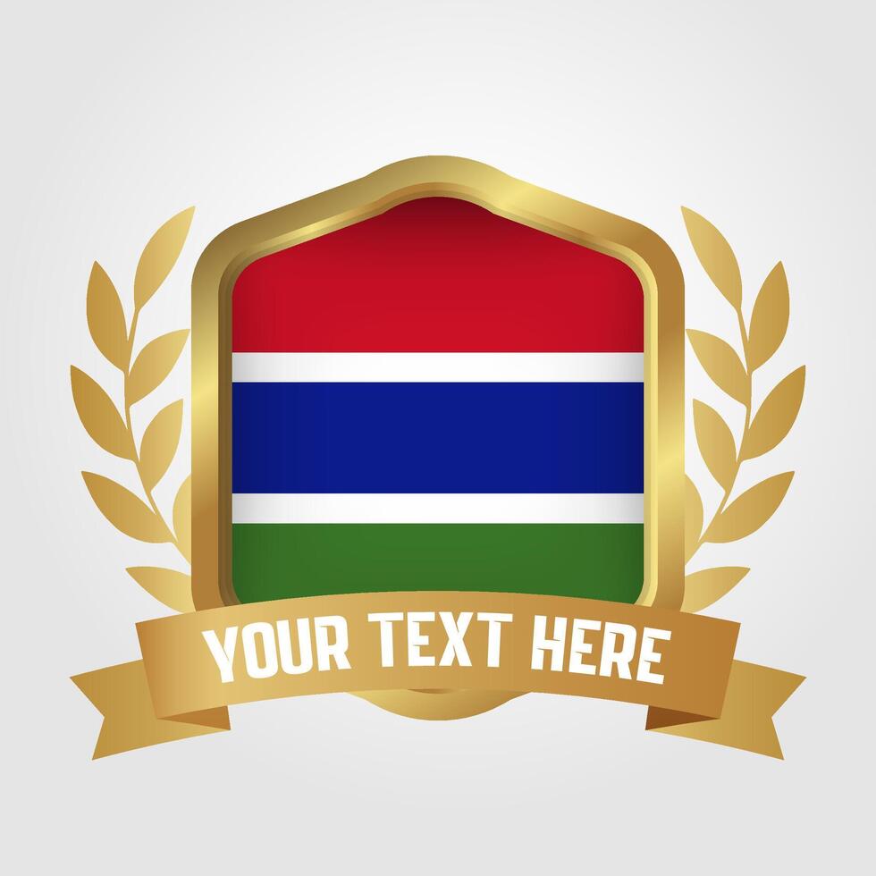 Golden Luxury Gambia Badge Design vector
