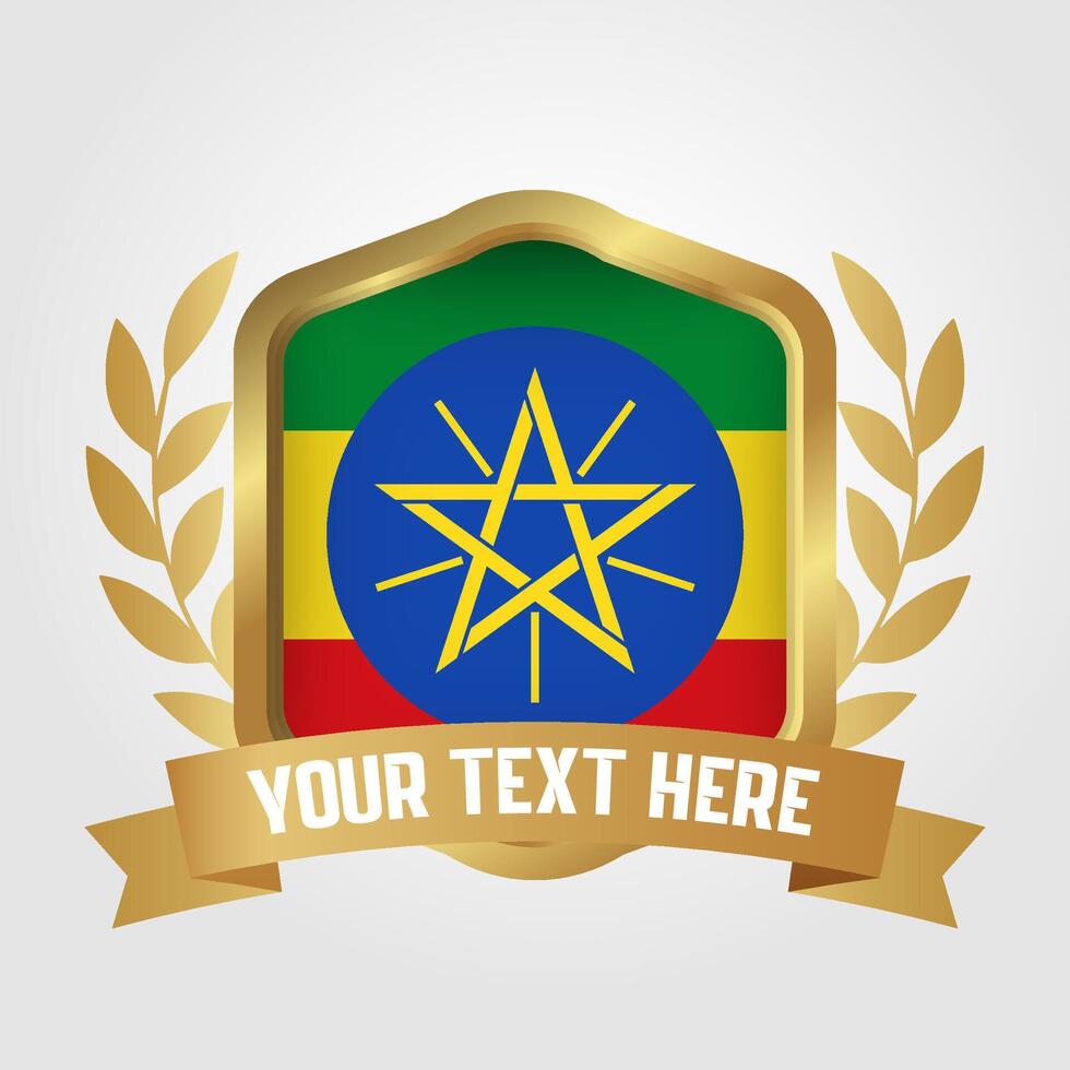 Golden Luxury Ethiopia Badge Design vector