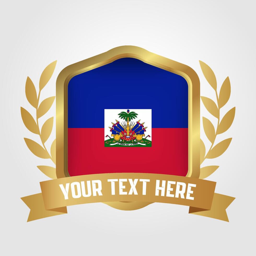 Golden Luxury Haiti Badge Design vector