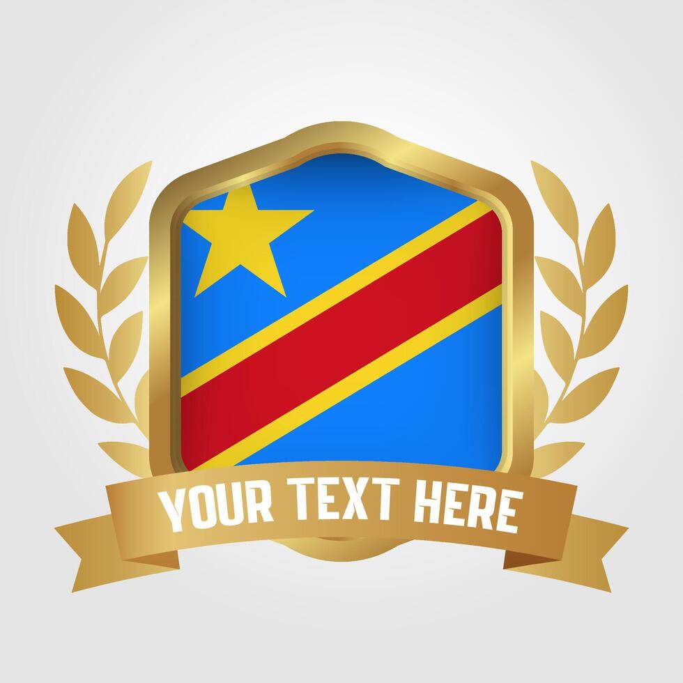 Golden Luxury Democratic Republic of the Congo Badge Design vector