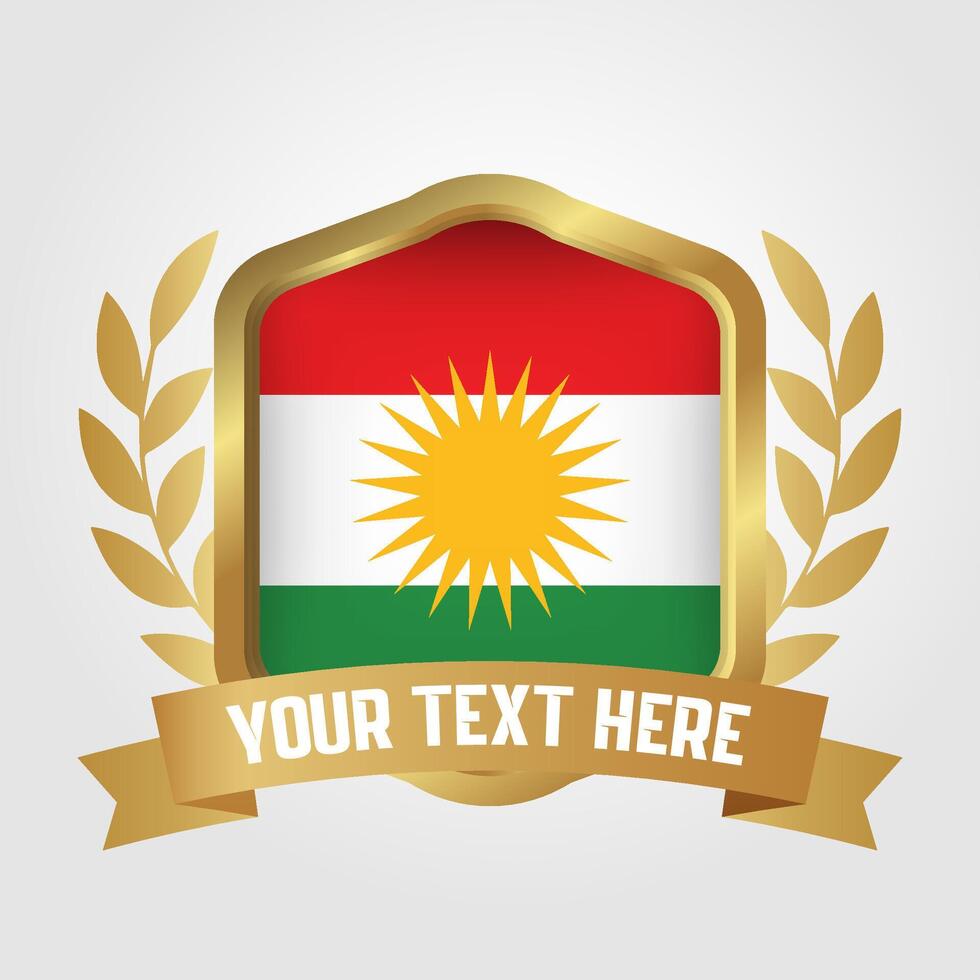 Golden Luxury Iraqi Kurdistan Badge Design vector