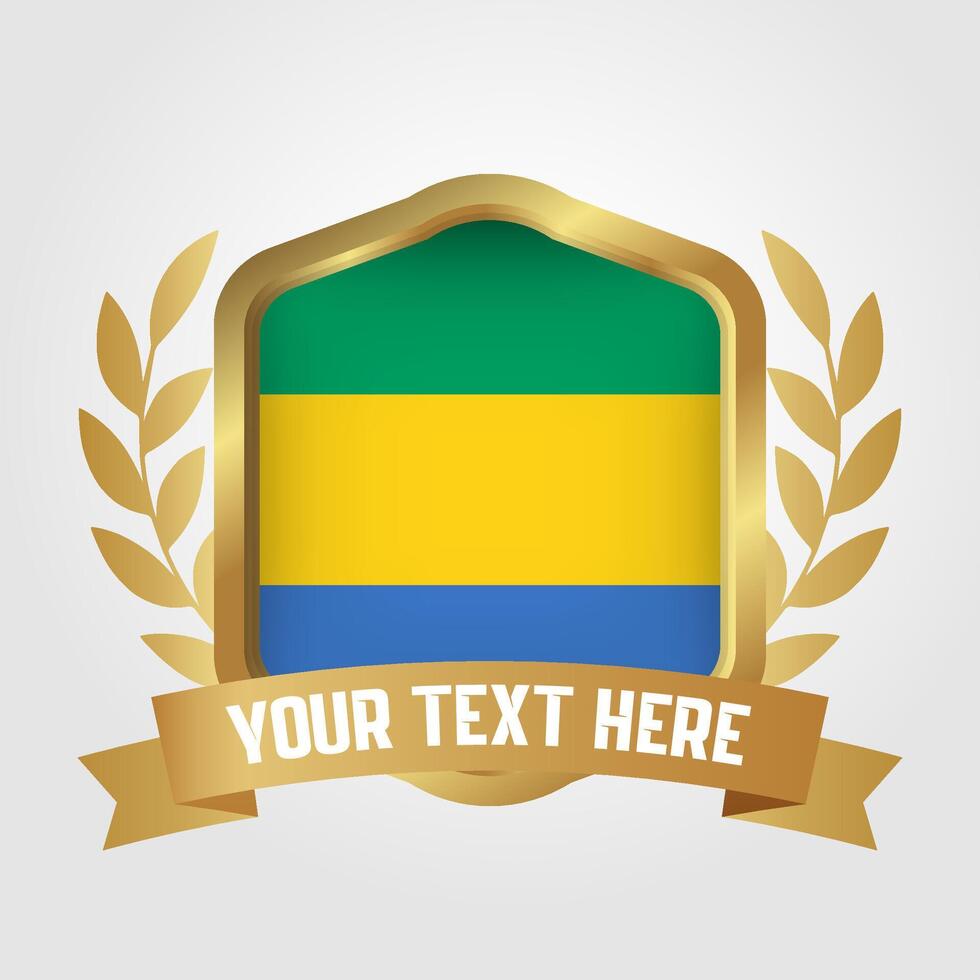 Golden Luxury Gabon Badge Design vector