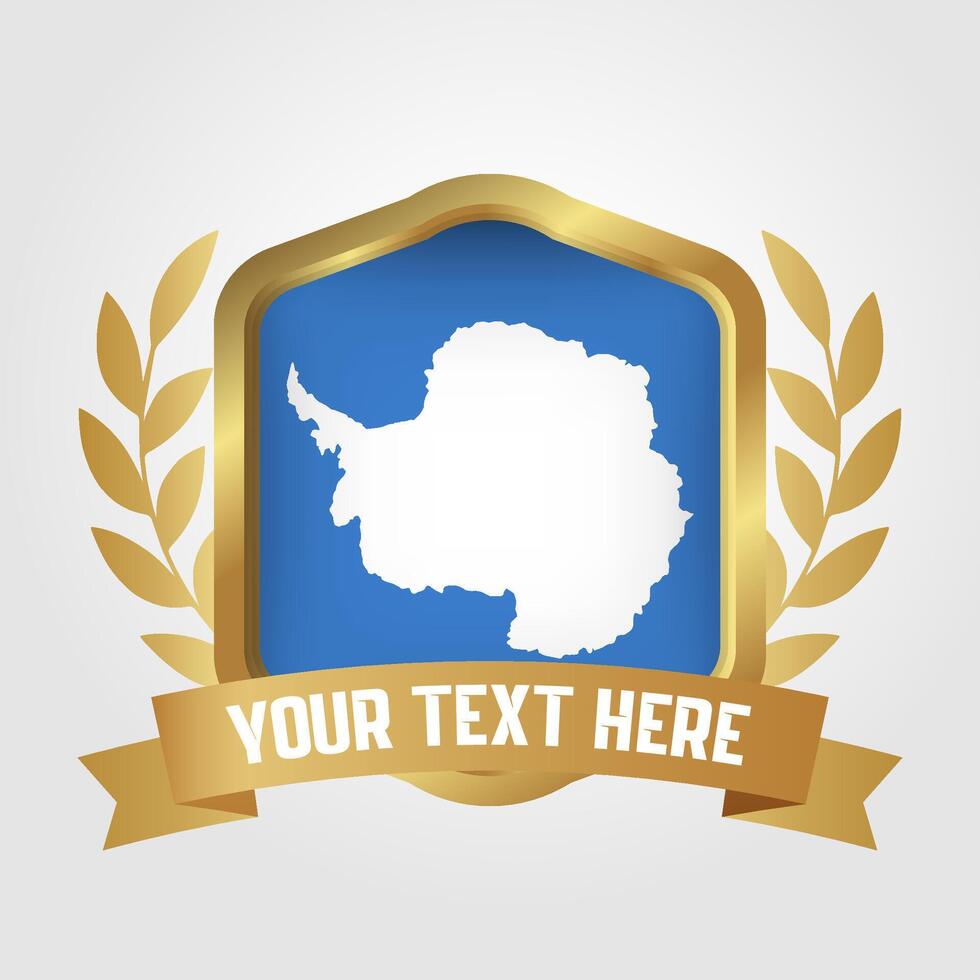 Golden Luxury Antarctica Badge Design vector