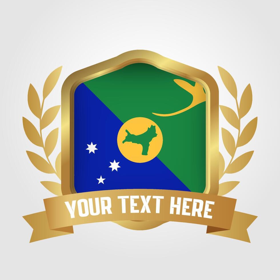 Golden Luxury Christmas Island Badge Design vector