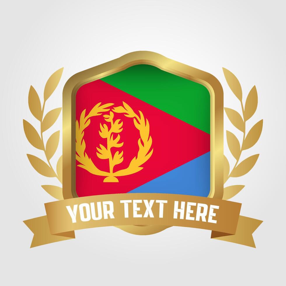 Golden Luxury Eritrea Badge Design vector