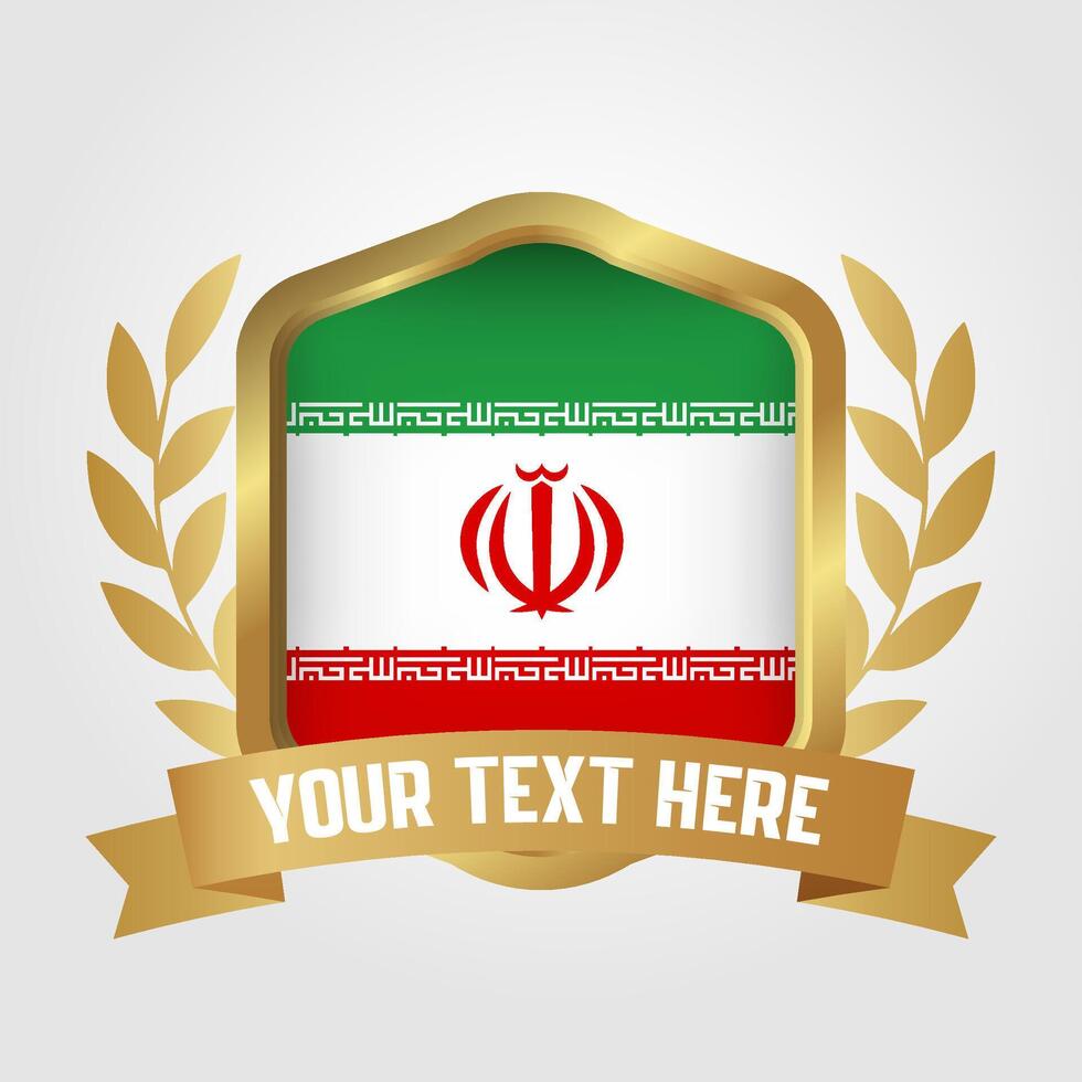 Golden Luxury Iran Badge Design vector