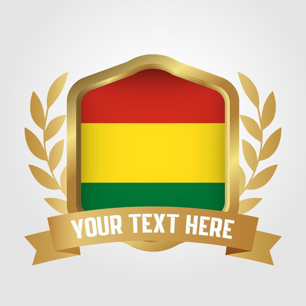 Golden Luxury Bolivia Badge Design vector