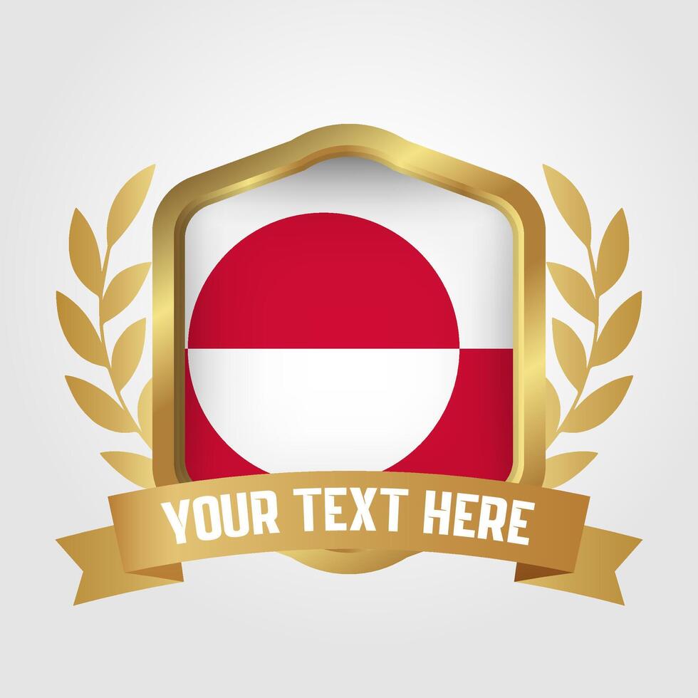 Golden Luxury Greenland Badge Design vector