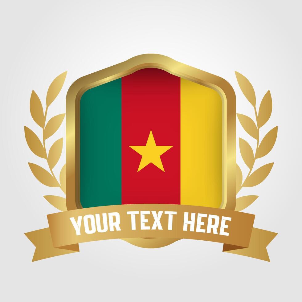 Golden Luxury Cameroon Badge Design vector