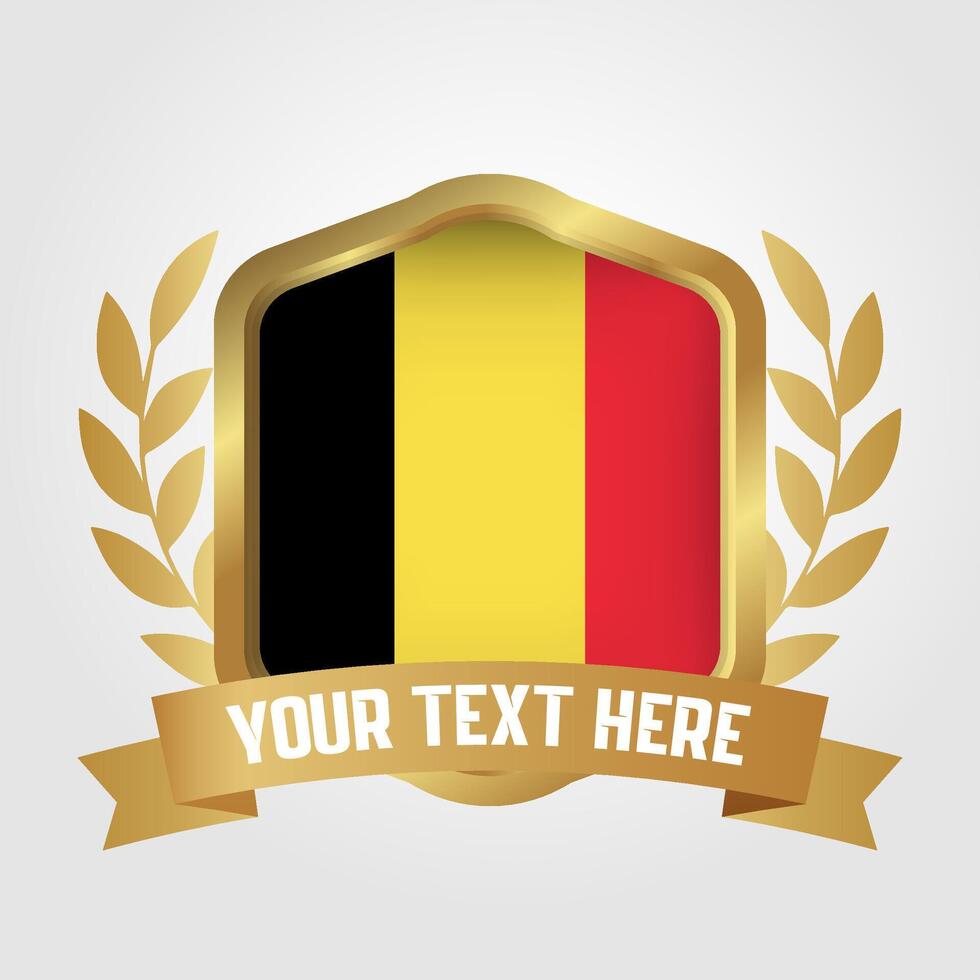 Golden Luxury Belgium Badge Design vector