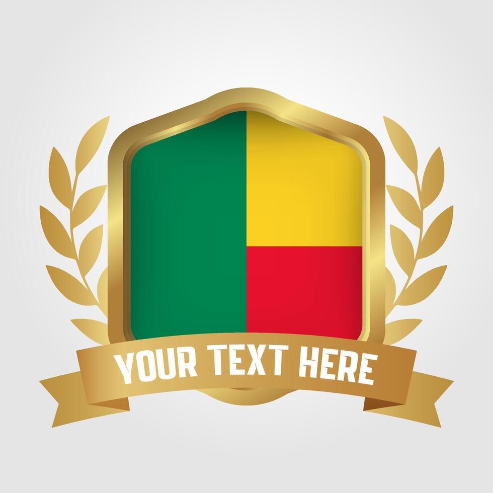 Golden Luxury Benin Badge Design vector