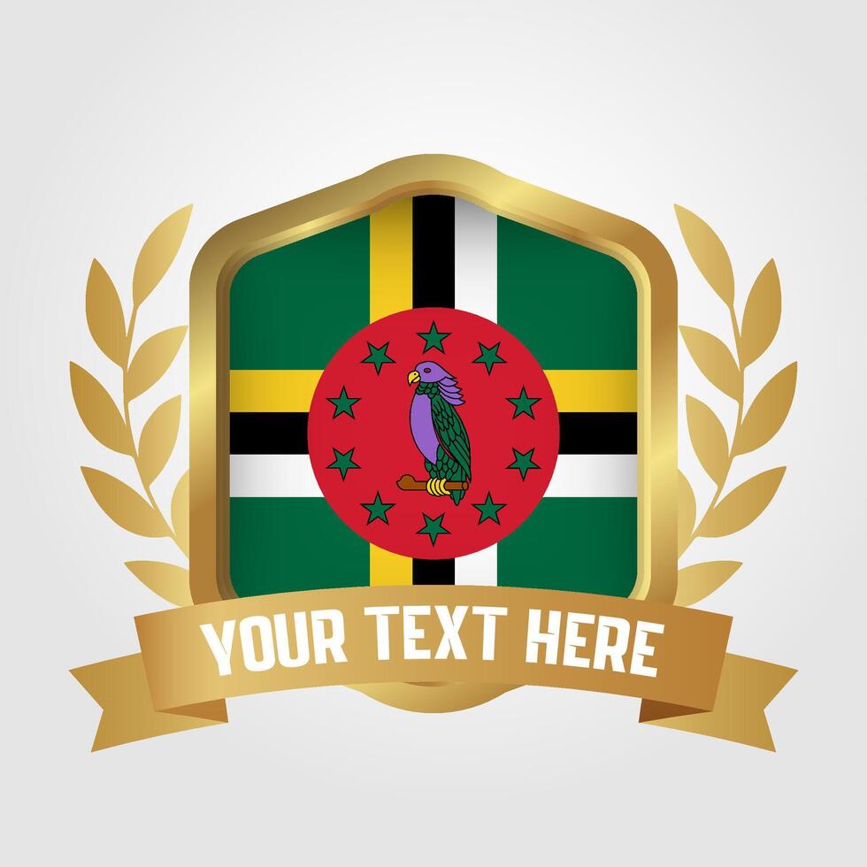 Golden Luxury Dominica Badge Design vector