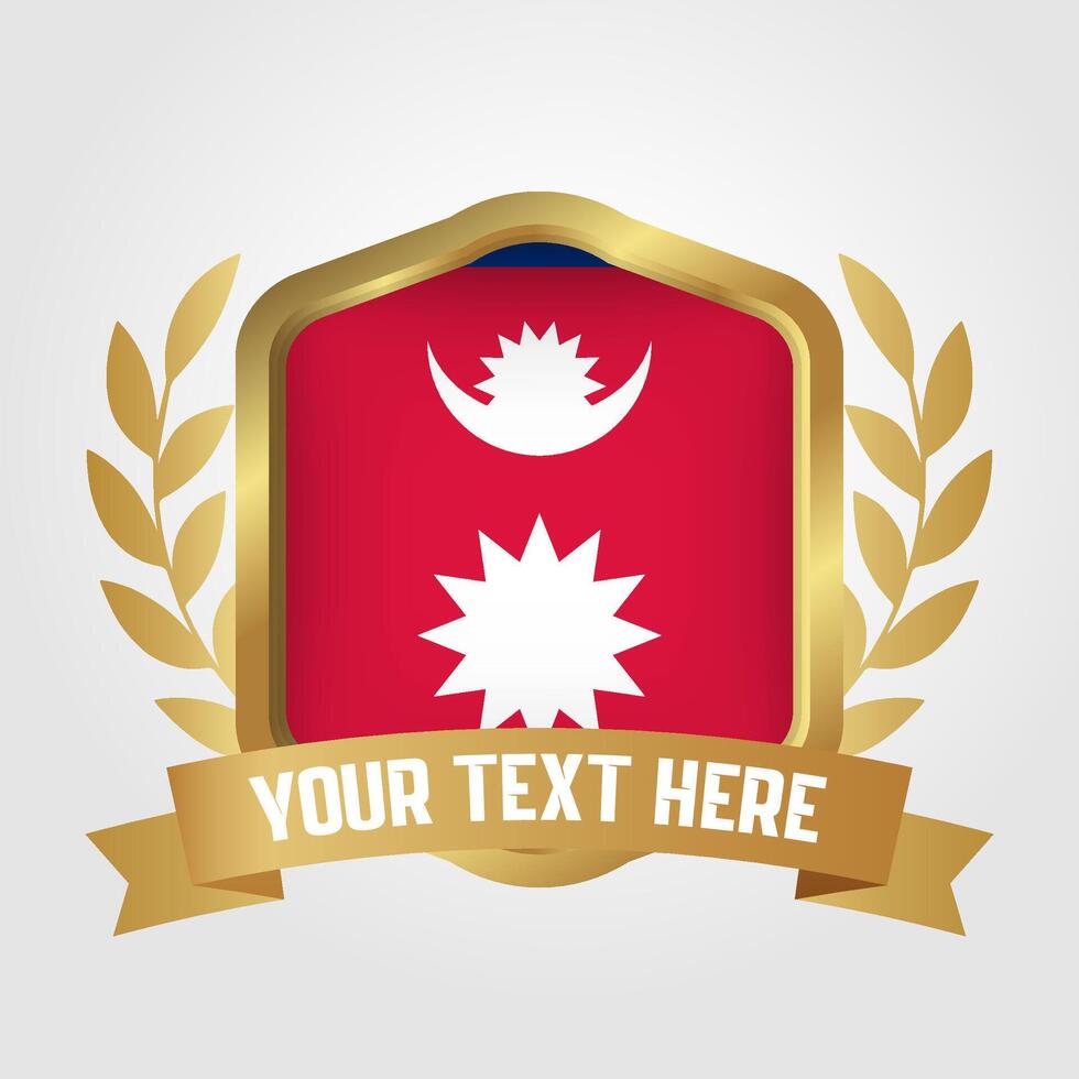 Golden Luxury Nepal Badge Design vector