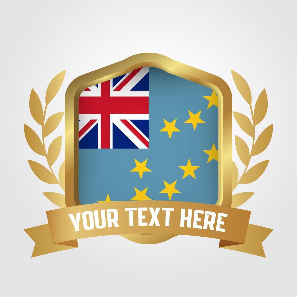 Golden Luxury Tuvalu Badge Design vector
