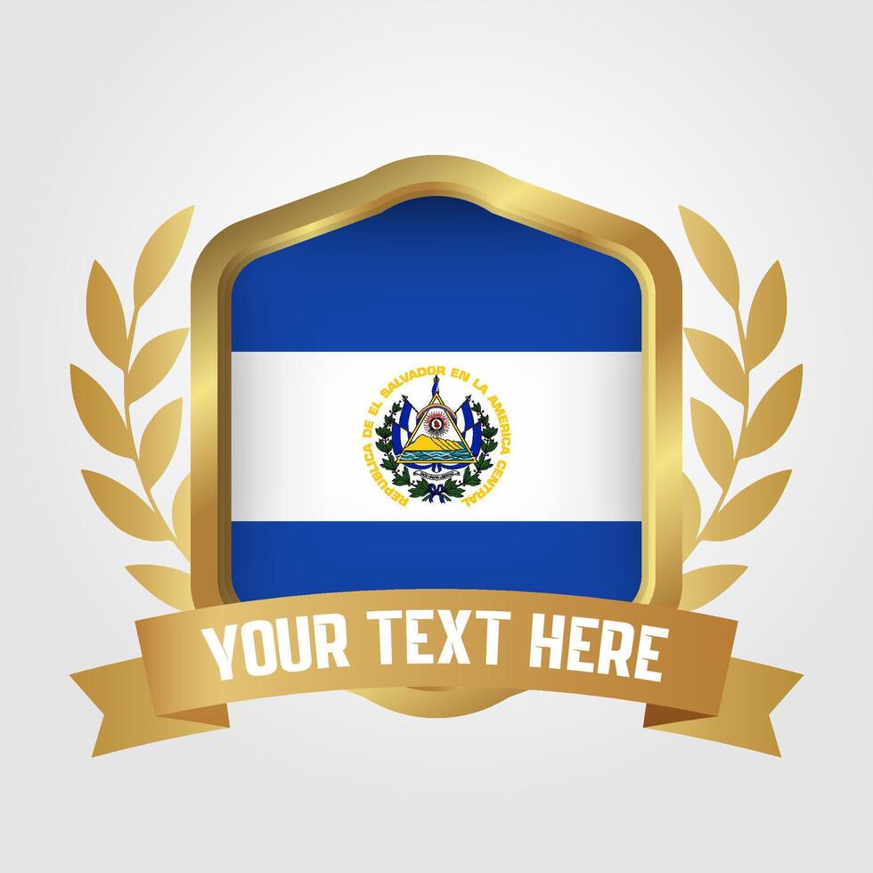 Golden Luxury El Salvador Badge Design vector