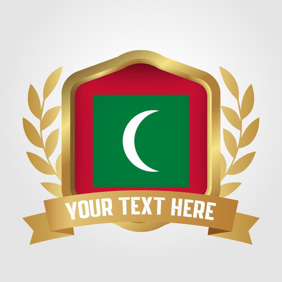Golden Luxury Maldives Badge Design vector