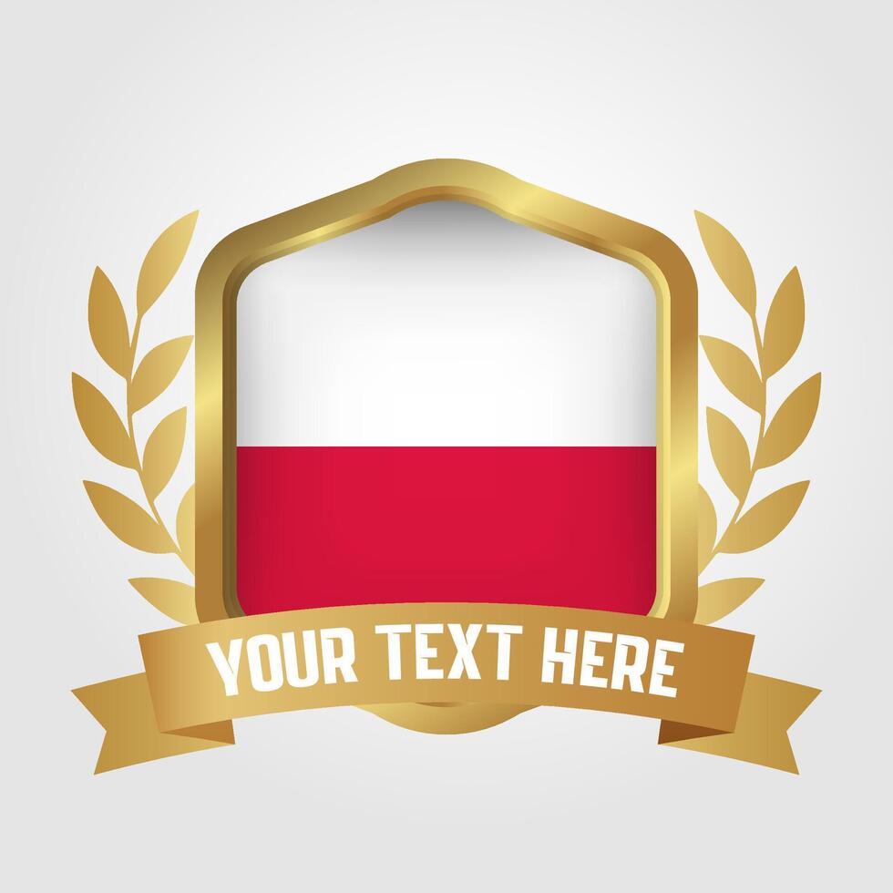 Golden Luxury Poland Badge Design vector