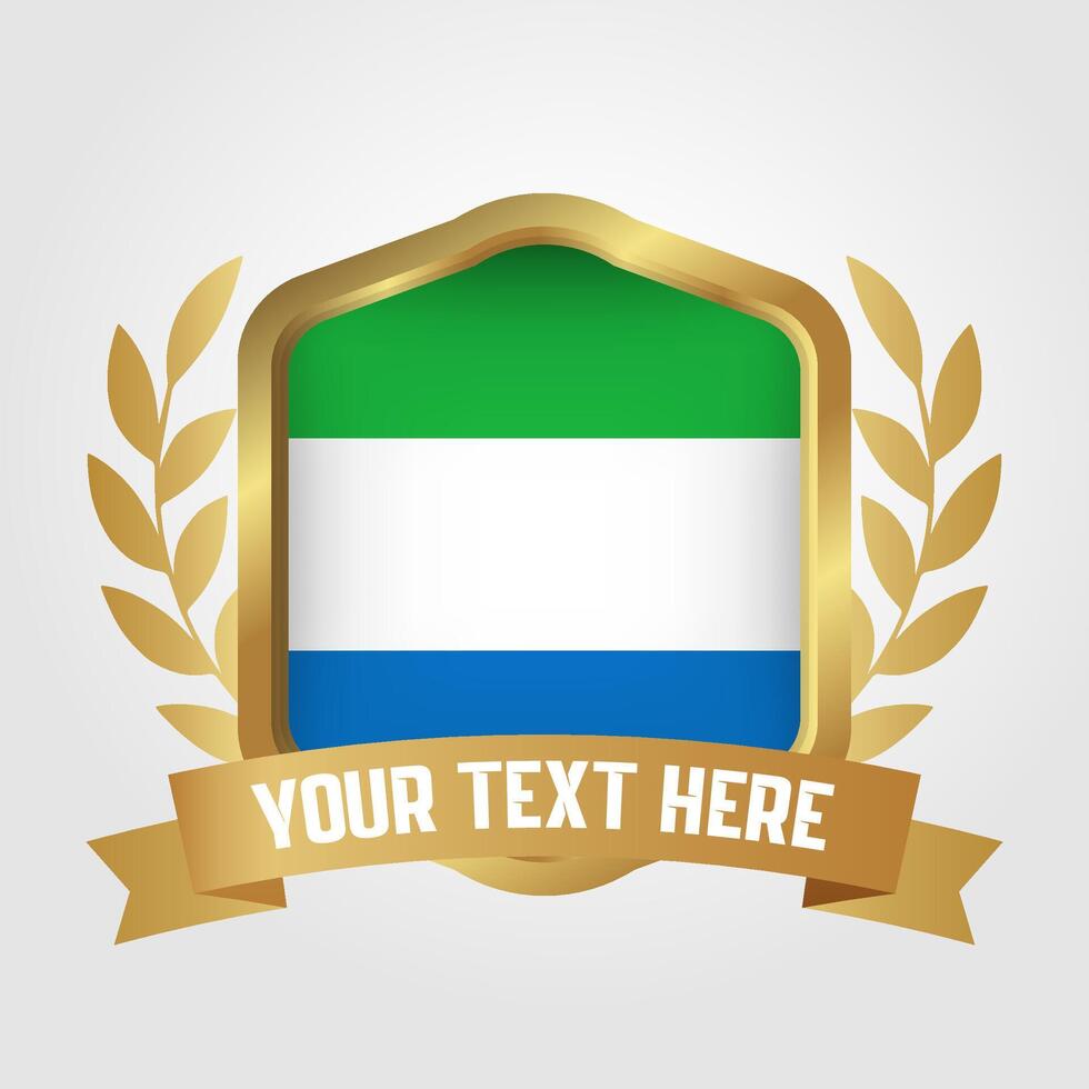 Golden Luxury Sierra Leone Badge Design vector