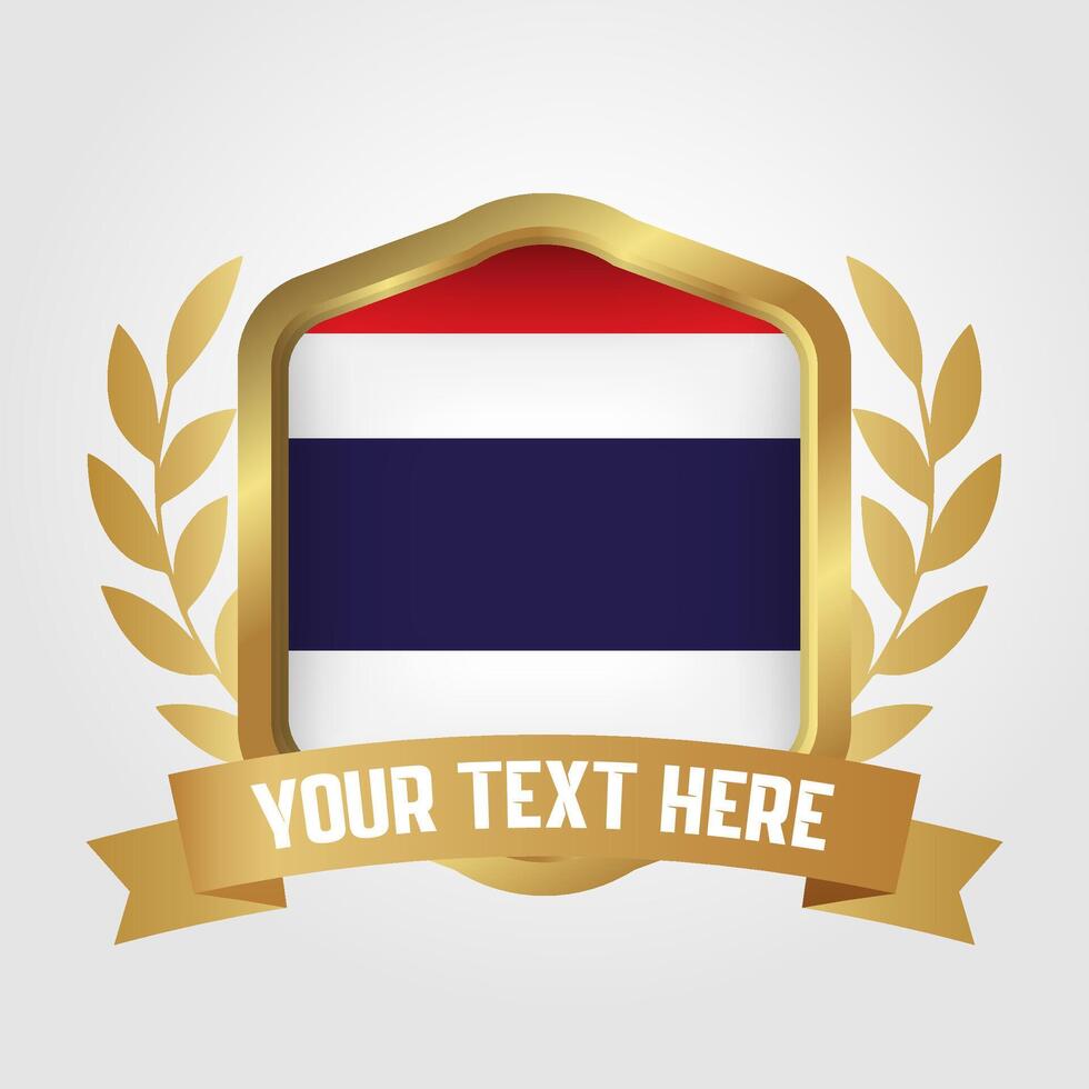 Golden Luxury Thailand Badge Design vector