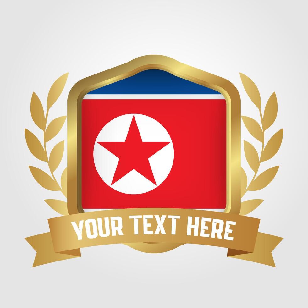 Golden Luxury North Korea Badge Design vector