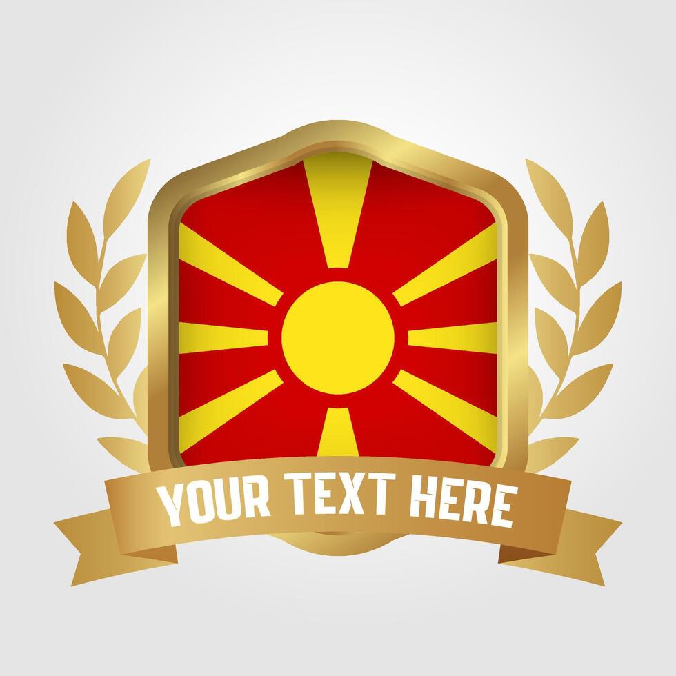 Golden Luxury Macedonia Badge Design vector