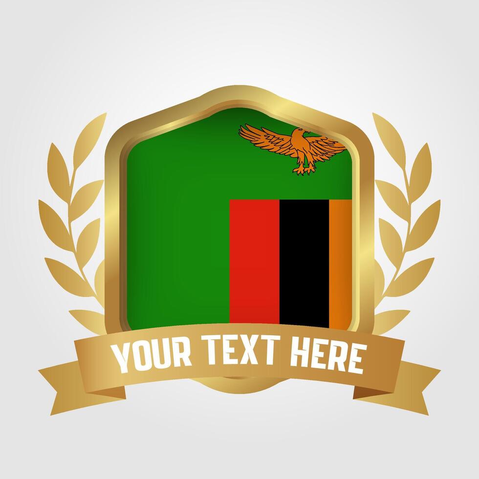 Golden Luxury Zambia Badge Design vector