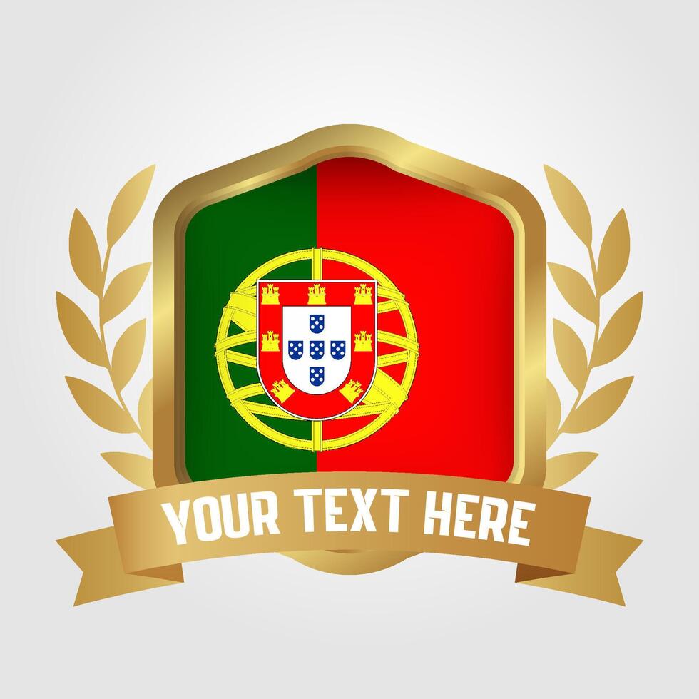 Golden Luxury Portugal Badge Design vector