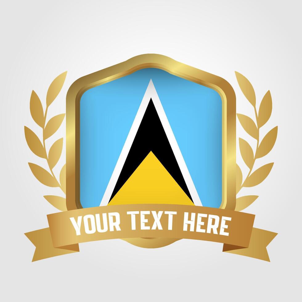 Golden Luxury Saint Lucia Badge Design vector