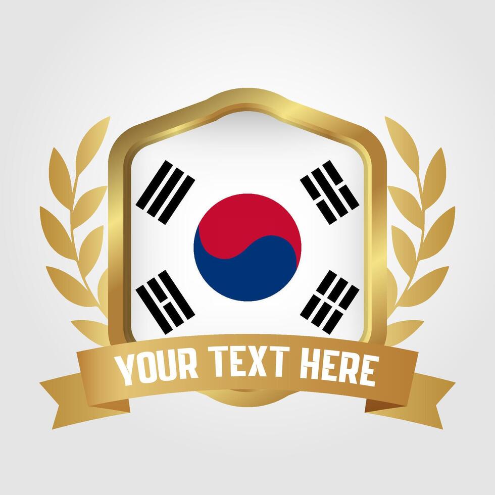 Golden Luxury South Korea Badge Design vector