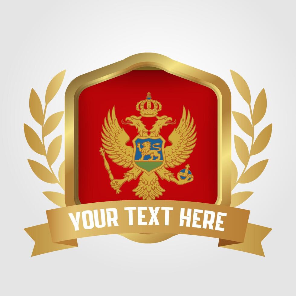 Golden Luxury Montenegro Badge Design vector