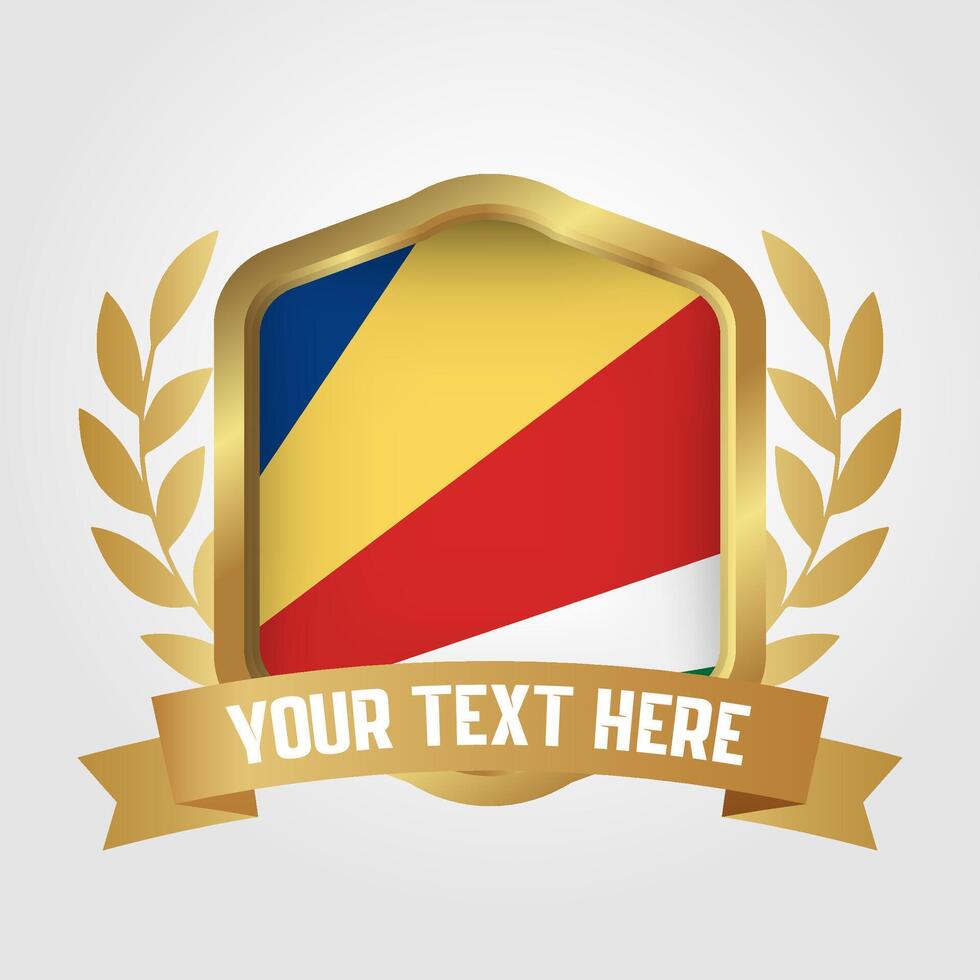 Golden Luxury Seychelles Badge Design vector