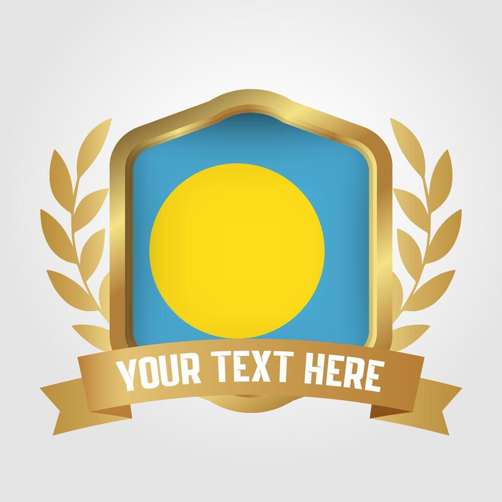 Golden Luxury Palau Badge Design vector