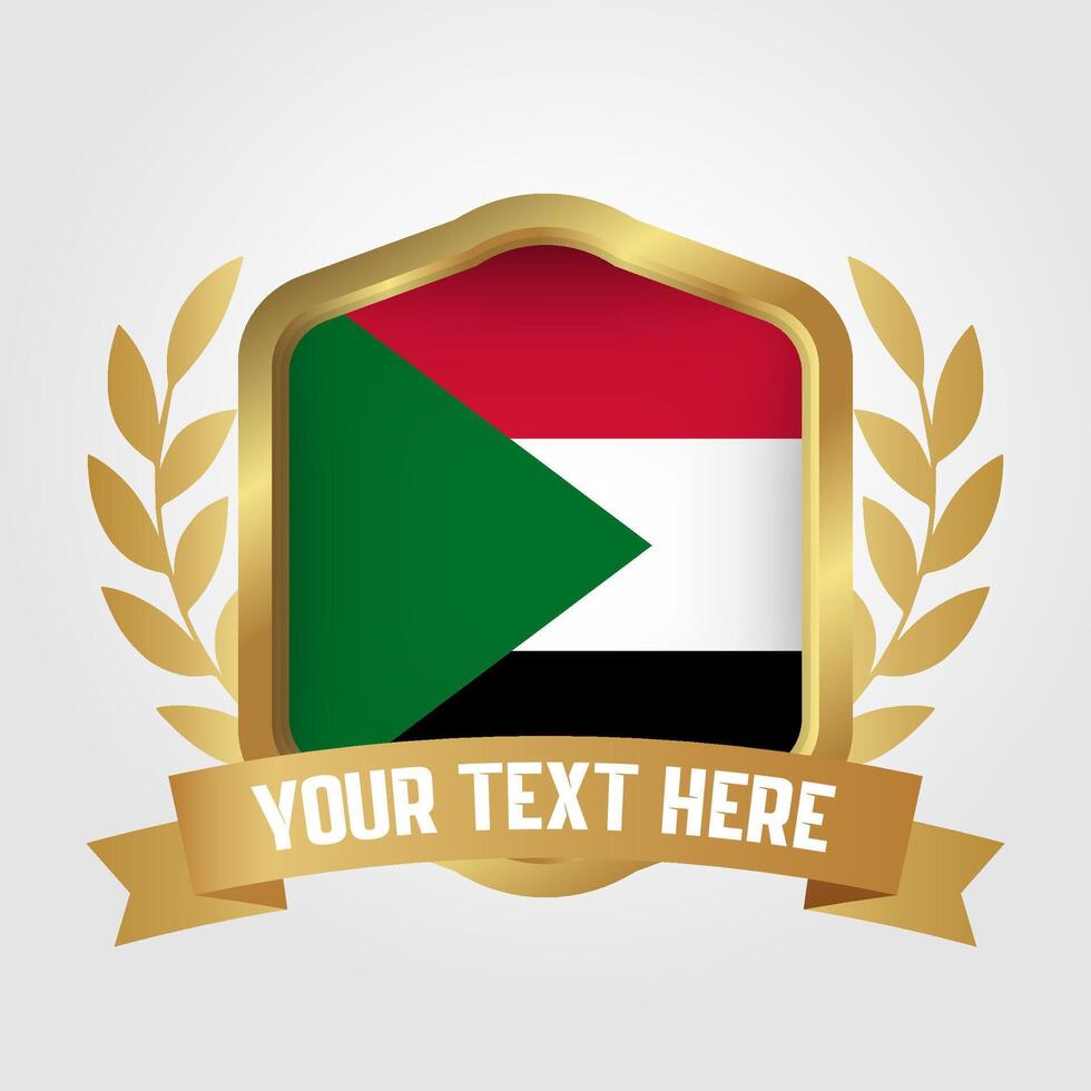 Golden Luxury Sudan Badge Design vector