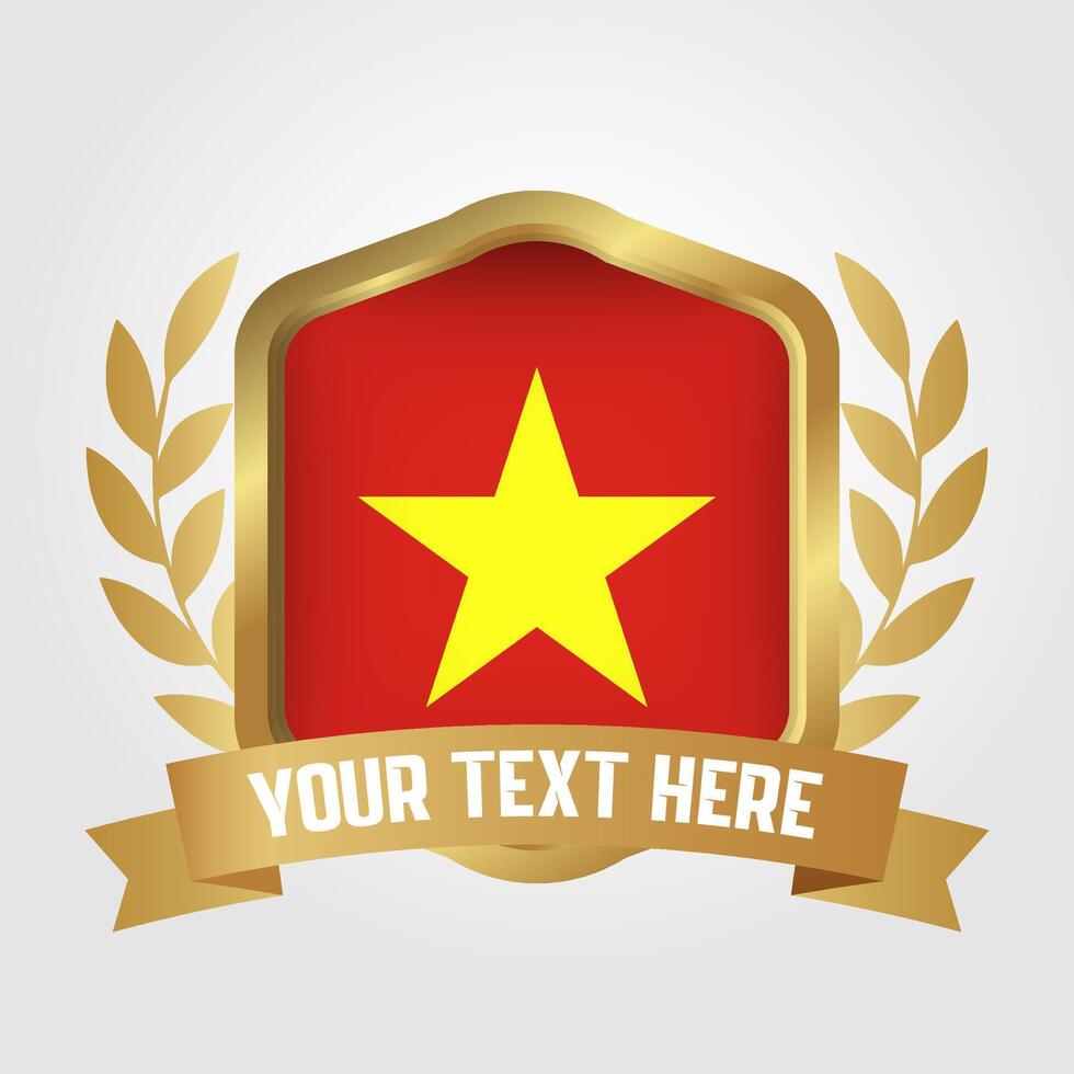 Golden Luxury Vietnam Badge Design vector