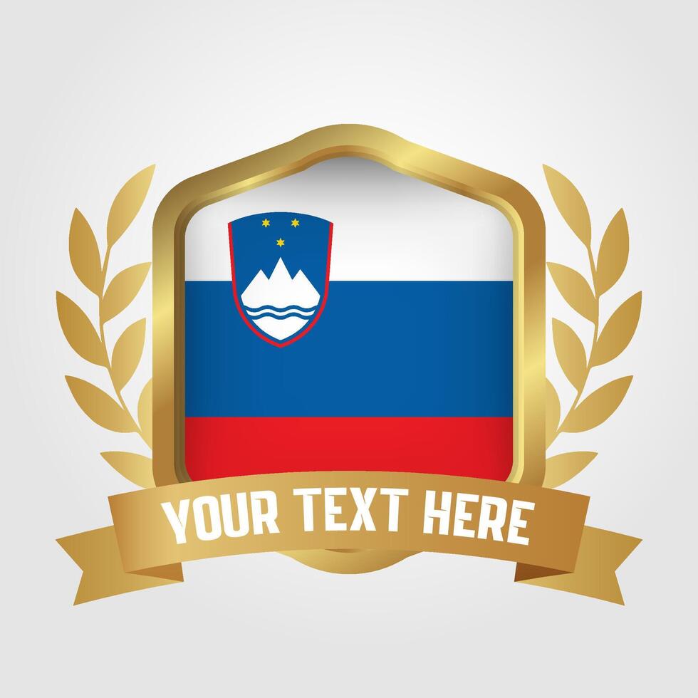 Golden Luxury Slovenia Badge Design vector