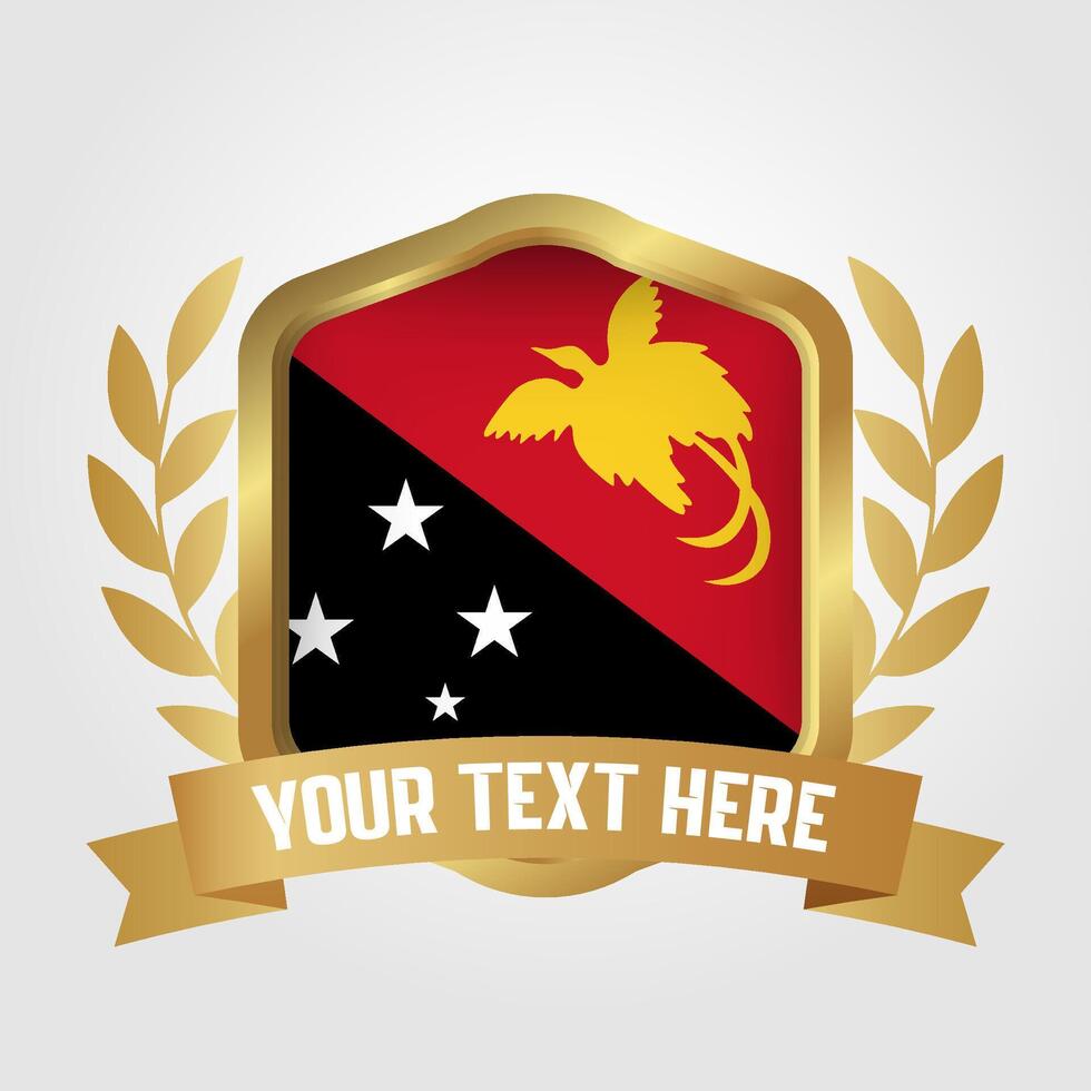 Golden Luxury Papua New Guinea Badge Design vector