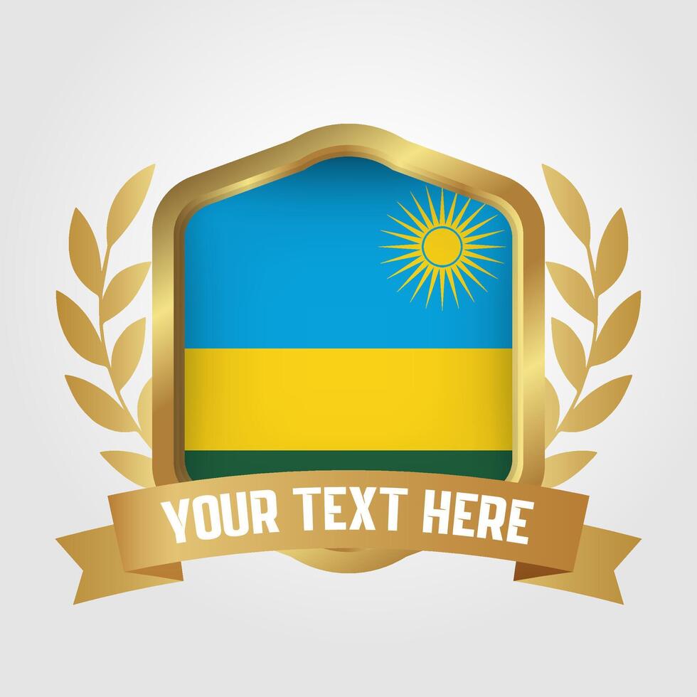 Golden Luxury Rwanda Badge Design vector