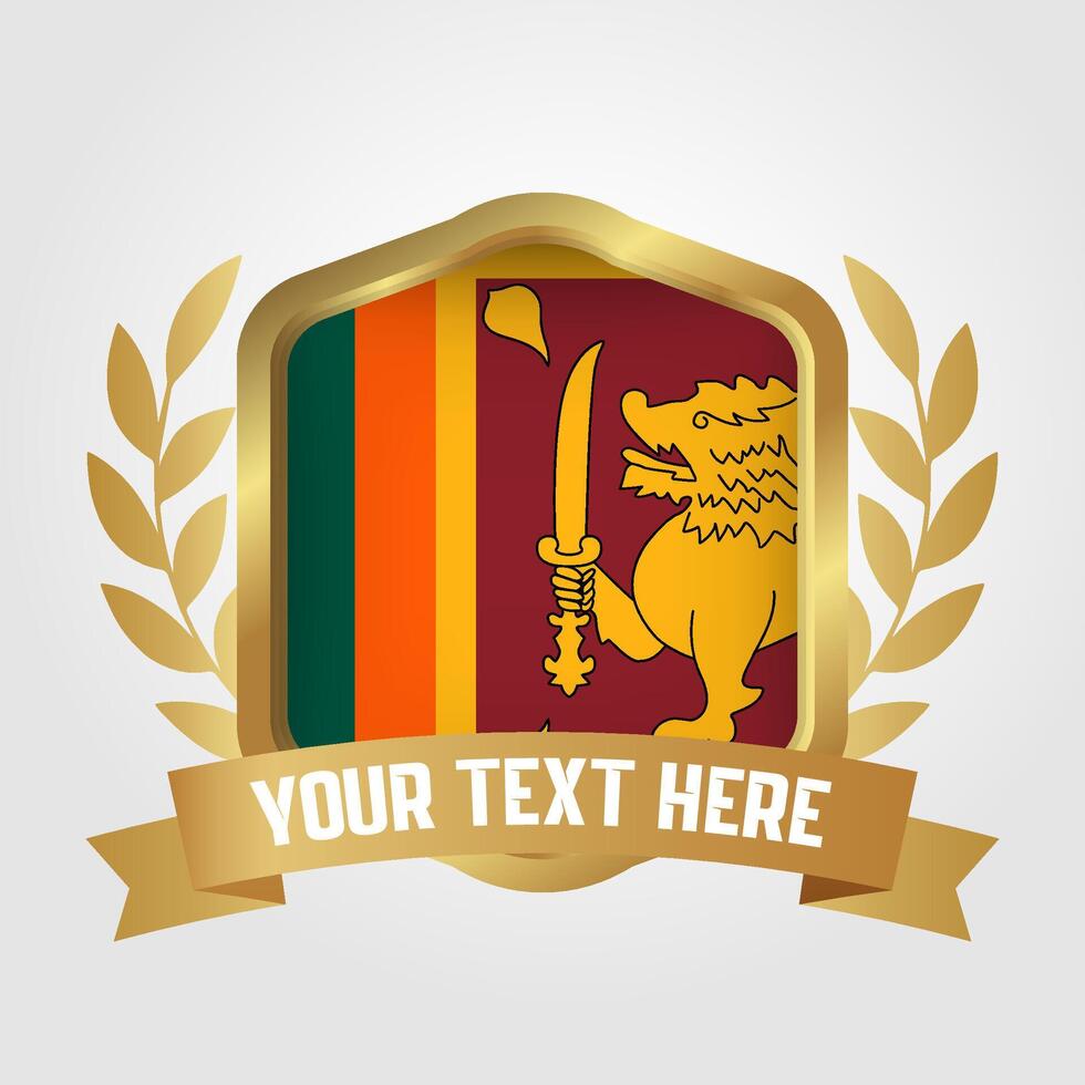 Golden Luxury Sri Lanka Badge Design vector