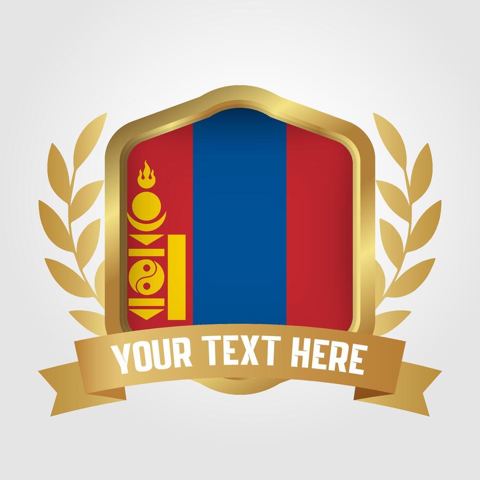 Golden Luxury Mongolia Badge Design vector